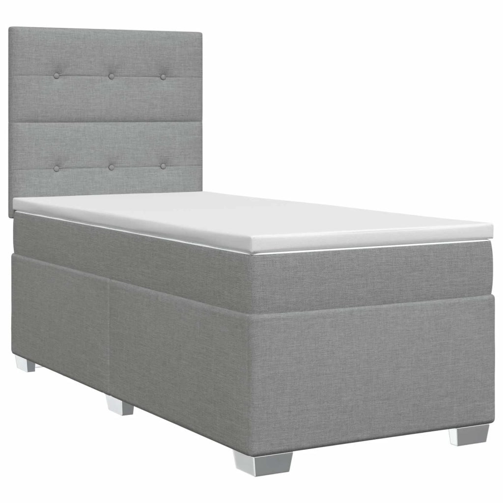 Letto box spring con materasso Grigio Chiaro 80 x 200 cm 3453276