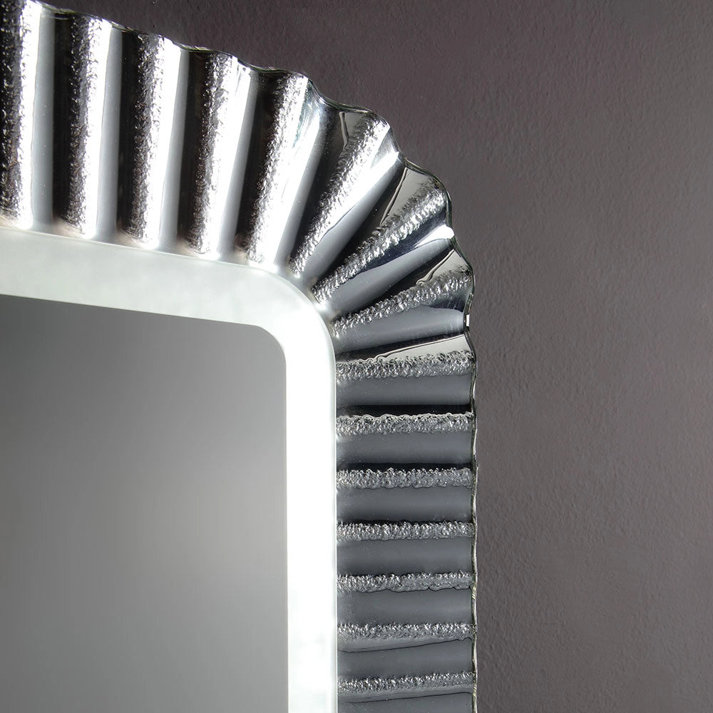Specchio con cornice in vetro argento 94x68