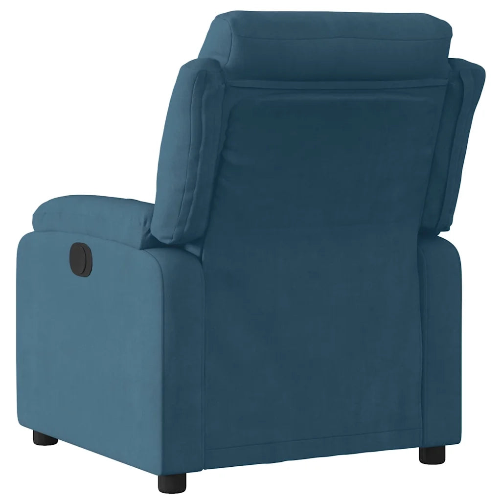 Poltrona Reclinabile Blu in Velluto 373510