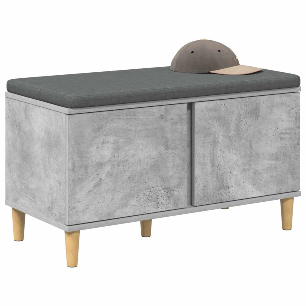 Panca per ingresso con cuscino-Sgabello-Panca da Corridoio Grigio cemento 60 x 38 x 46 cm 127277