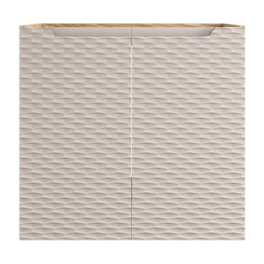 Mobile sotto lavabo YOKA – Beige e quercia chiara 60 cm
