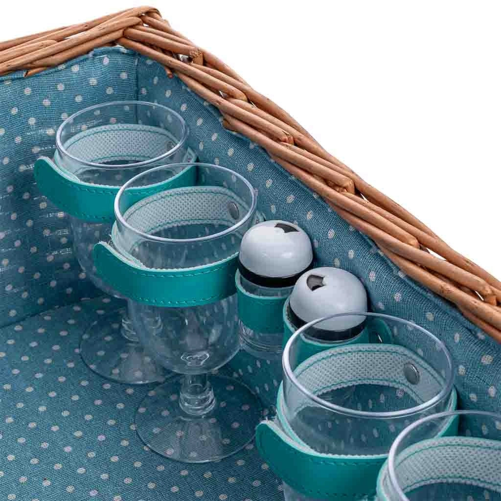 Cestino da picnic per 4 persone, marrone, 40x28x18h cm