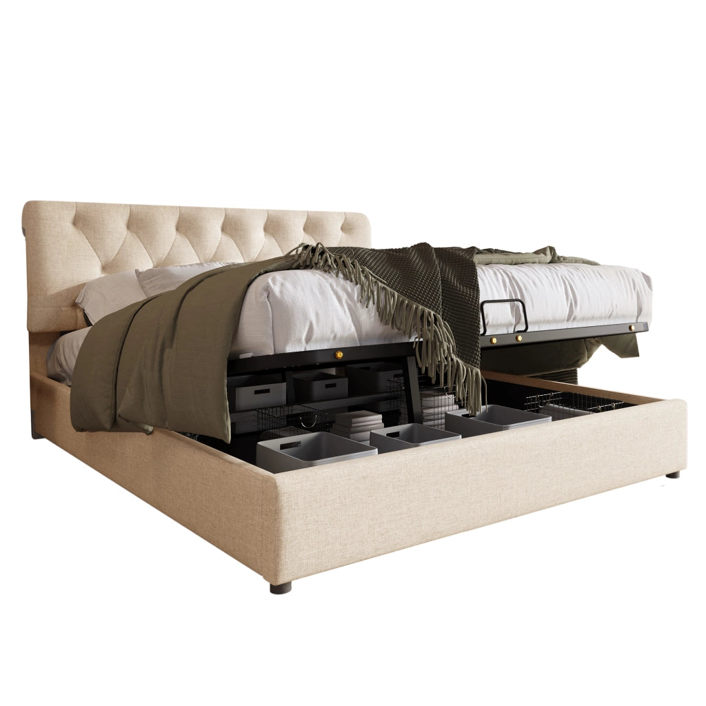 letto imbottito lino naturale 140x200 cm