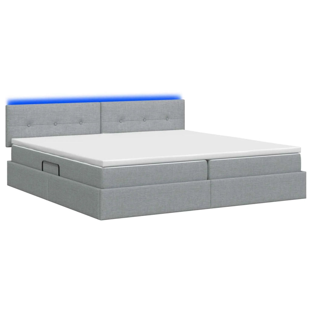Letto con contenitore LED e materasso Grigio Chiaro 3459084