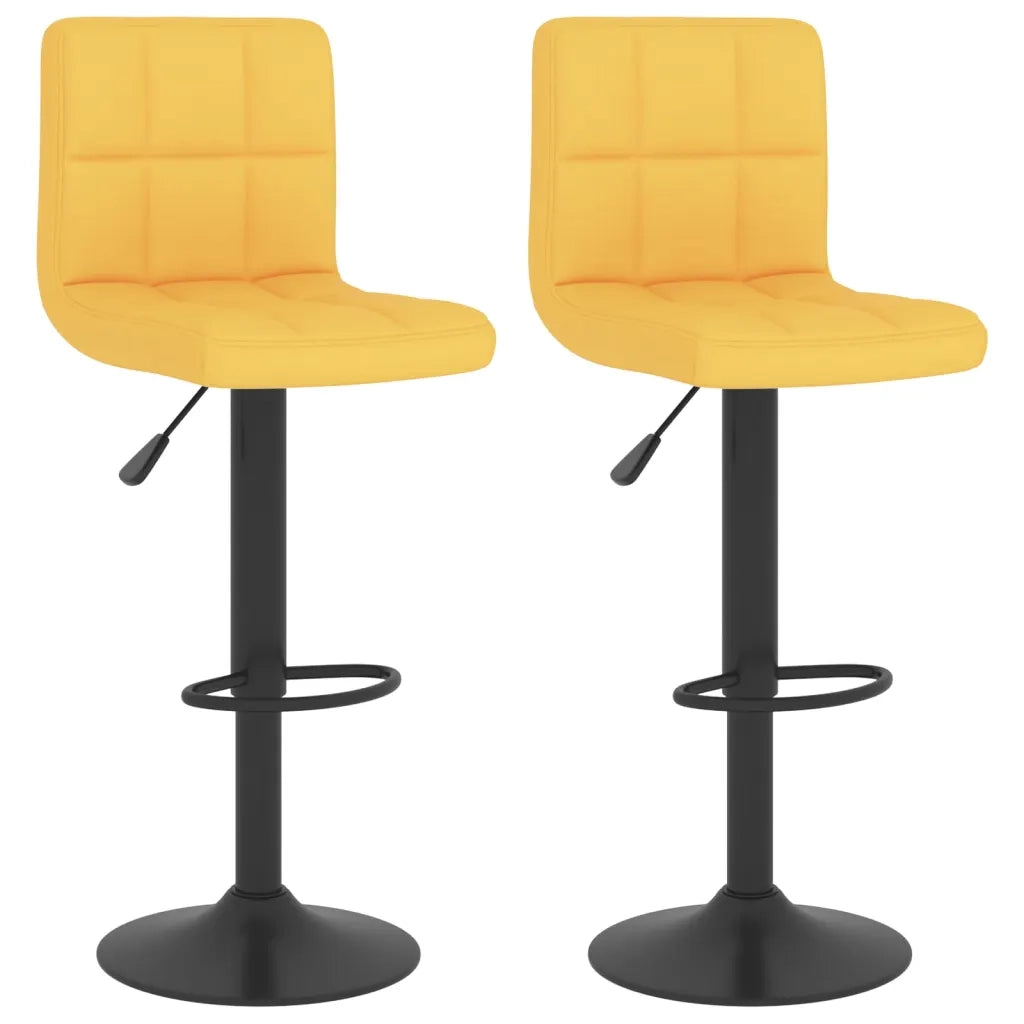 Sgabelli da Bar 2 pz Giallo Senape in Tessuto 334289
