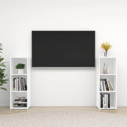 Mobili TV 2 pz Bianchi 107x35x37 cm in Legno Multistrato 3079907