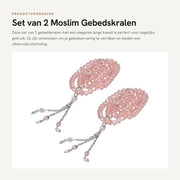Set di 2 Tasbih per Preghiera - Moslem - Setto a Spiga Lunga - Rosso - Ideale per Donne