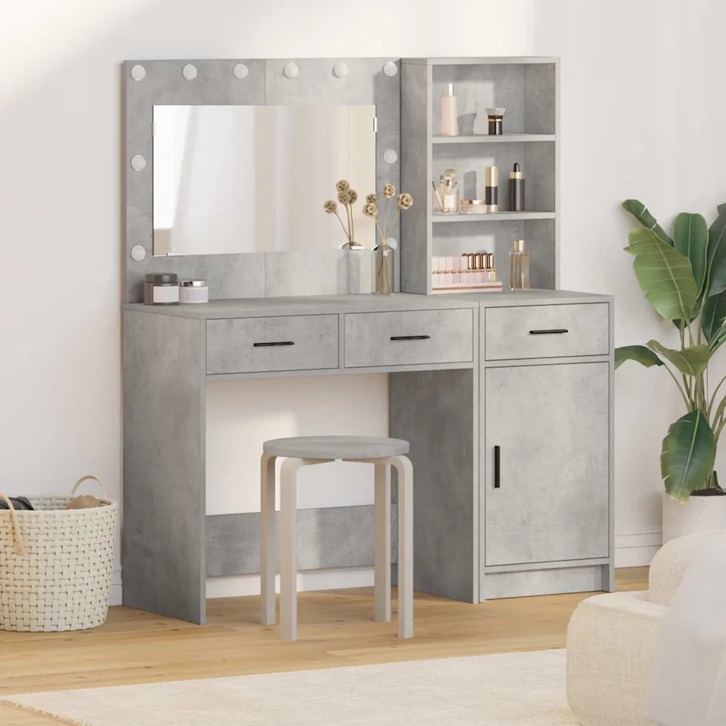 Tavolo da Trucco con cassetto 2 pcs Grigio Legno multistrato 3334266