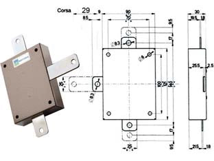DEVIATORE APPLICARE PER SERRATURE QUINTUPLICI SERIE 38 96145  per serie 38 (96145)    MOTTURA