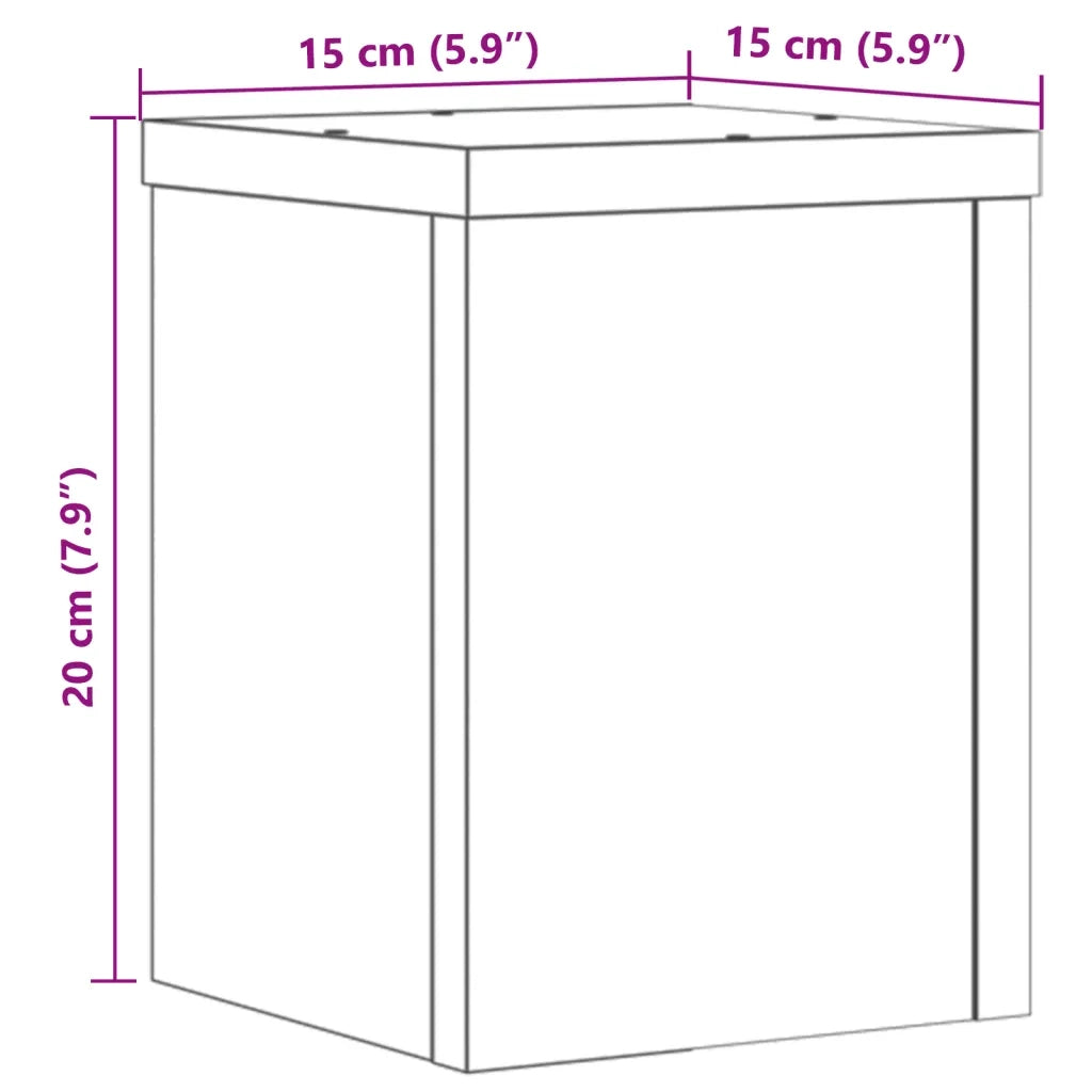 Supporti per piante | Sostegno per piante 2 pz Rovere 15x15x20 cm Legno Multistrato