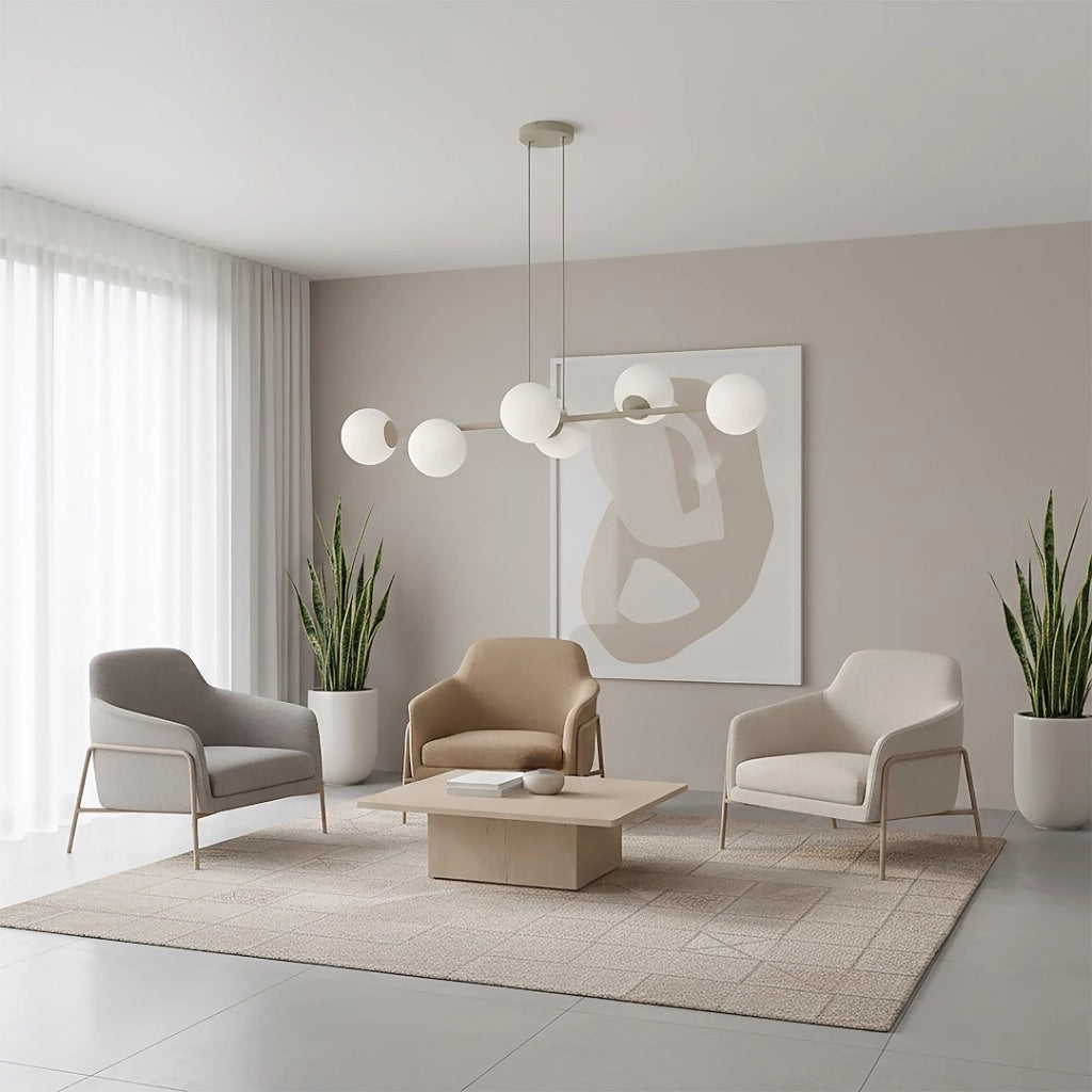 Lampada a sospensione Magnus 6xE14 beige bianco Emibig