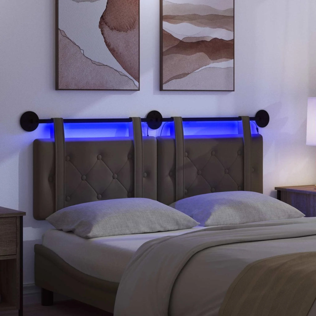 Testiera sospesa Con luce LED Grigio Similpelle 3424181
