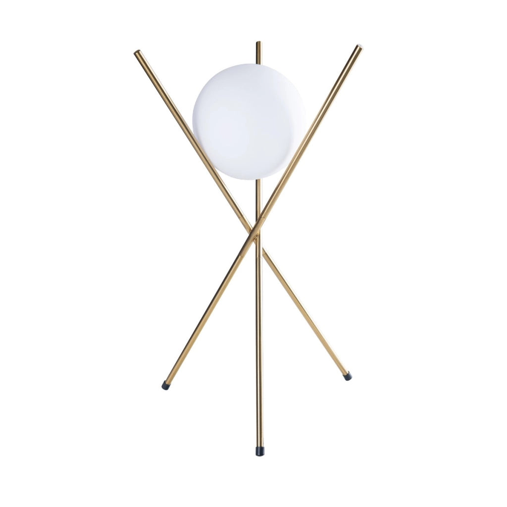 Lampada tavolo moderna ottone sfera opalina E27 Xena Maxlight