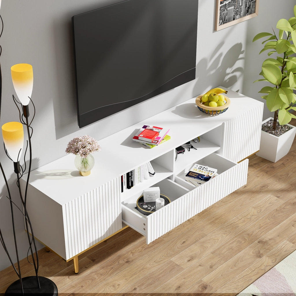 Mobile TV moderno - Zephmum- Piedi e bordo dorati