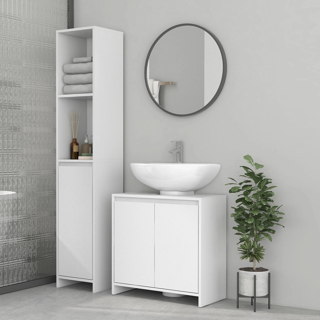 Mobiletto Sottolavabo con Ripiano ¨C Minimal ¨C Bianco 60x30x60 cm