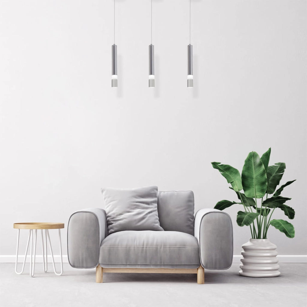 Lampada a sospensione Milagro ICE LED 15W cromo 3 luci