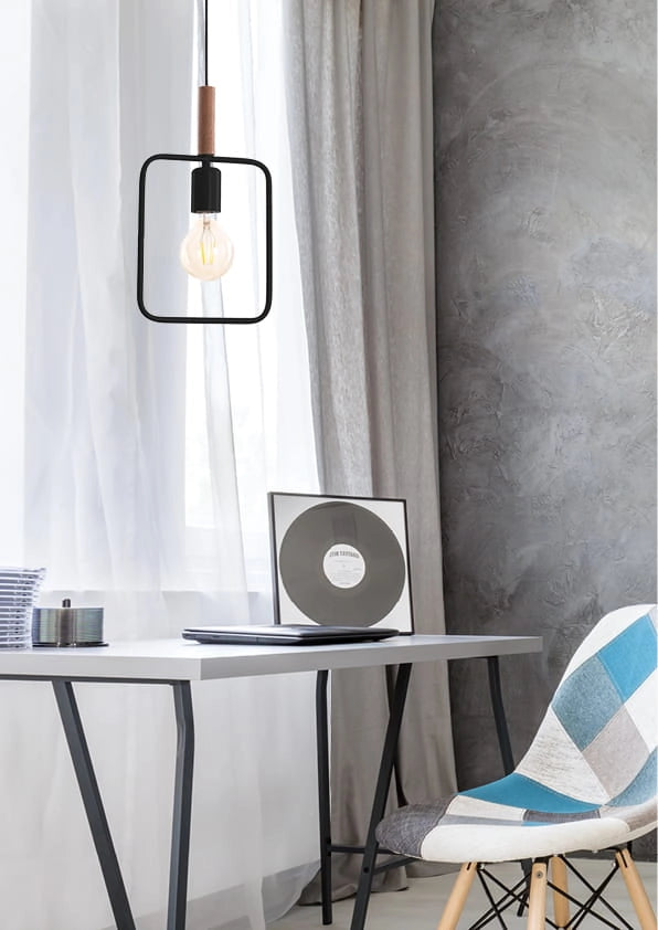 Lampada a sospensione Frame nera E27 60W Candellux
