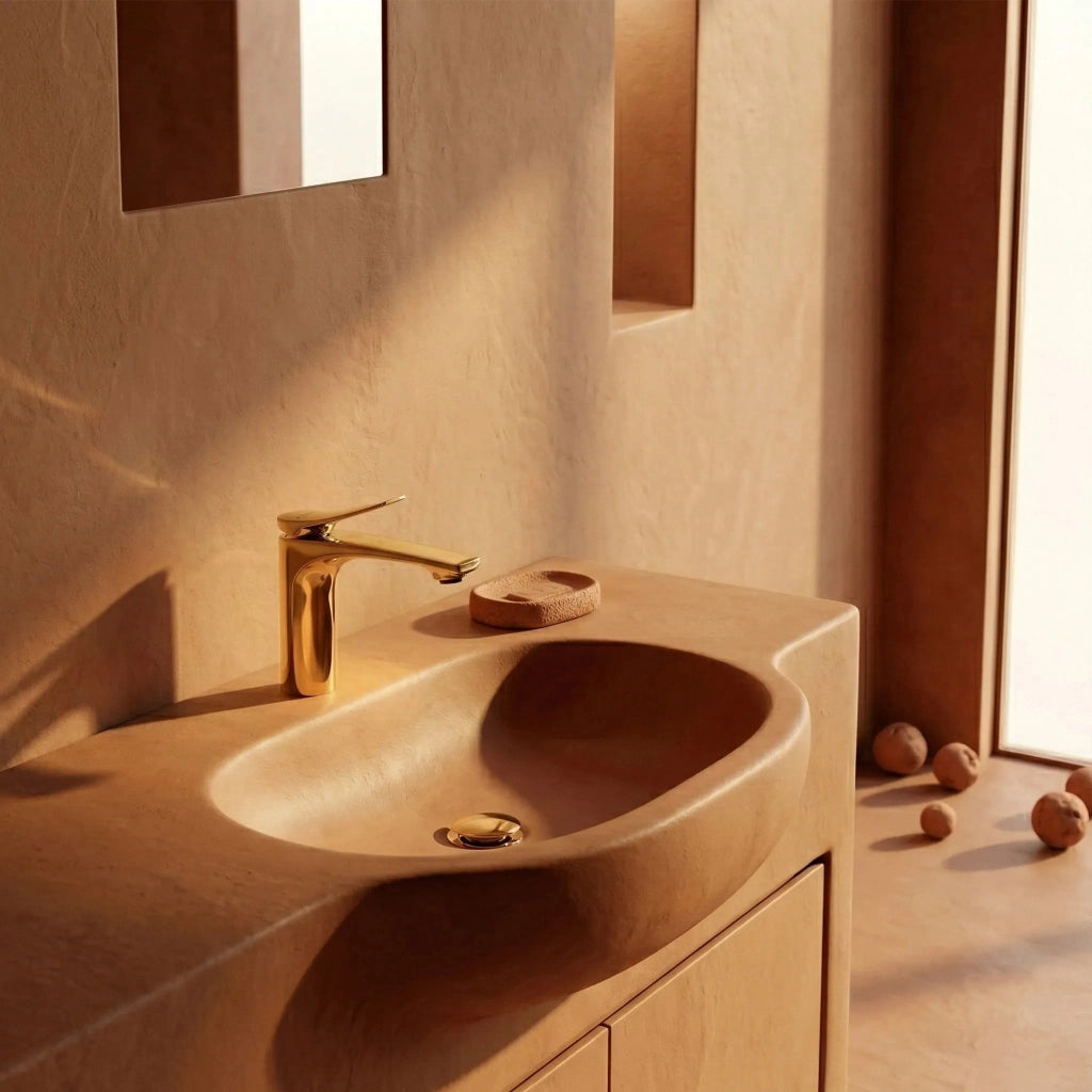 Rubinetto Per Lavabo Premium Rea Vision Gold Low