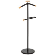 Galán de noche de metal y madera negro 120h cm