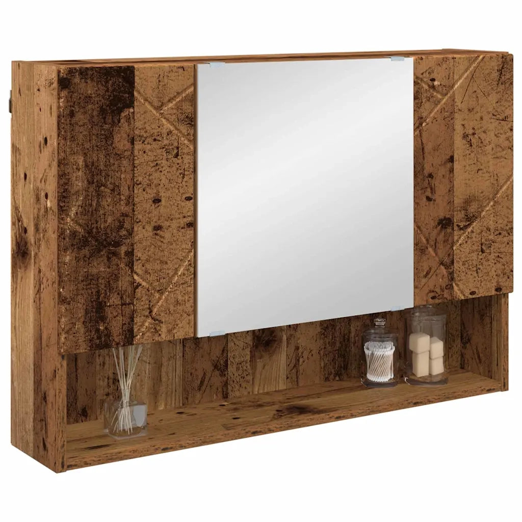 Mobiletto per specchio con porta Legno vecchio 80 x 17 x 55 cm 883362