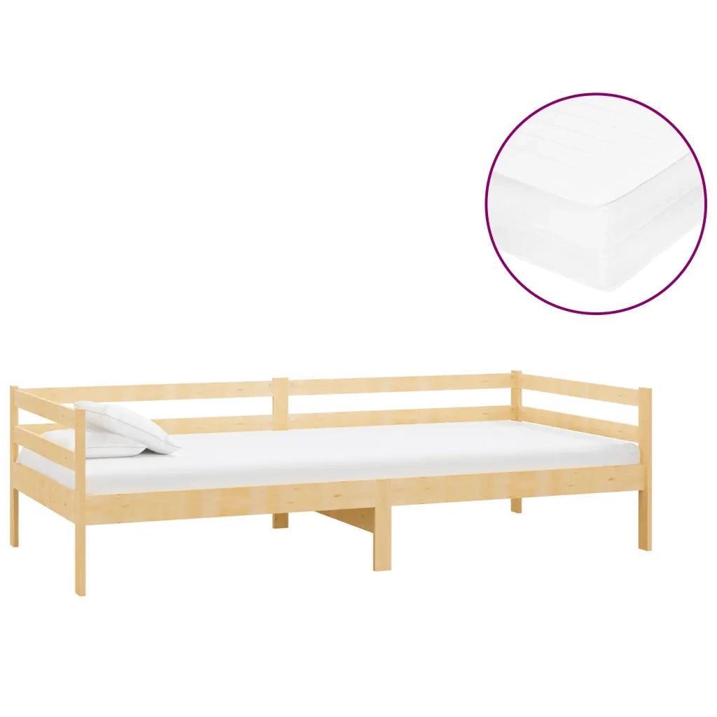 Divano Letto con Materasso-Sofa Letto-Daybed 90x200 cm Legno Massello di Pino 457407