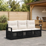 Set Divano da Giardino 3 pz Nero polyrattan 3435628