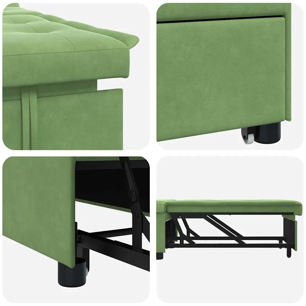 Divano letto Verde chiaro 194 x 67 x 82 cm Velluto 42008597