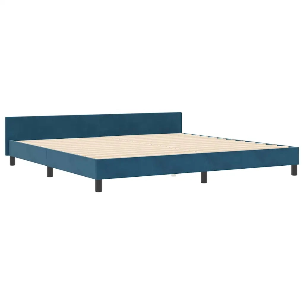 Letto a molle con testiera Blu Scuro 200 x 200 cm Velluto 3345033