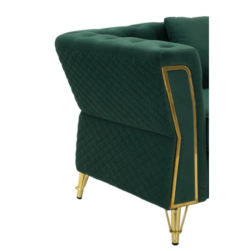 Poltrona Emy Verde Con Cuscino cm 104x83x76