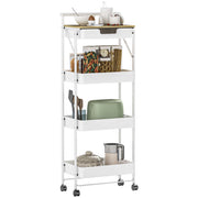 Carrello Multilivello con Cassetto e Ceste ¨C Minimal ¨C Bianco 40x30x70