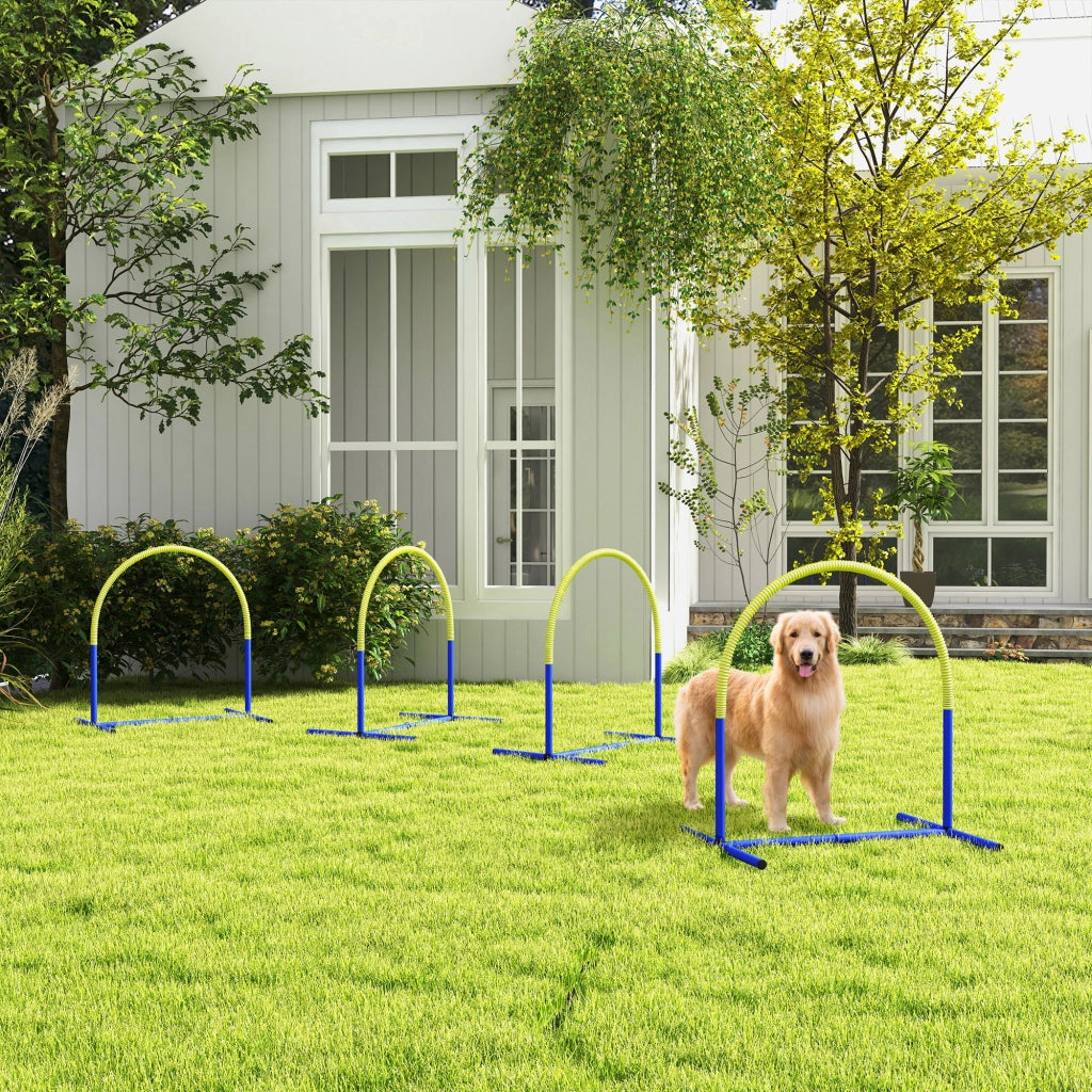 Set Giardino con Archi Componibili e Borsa ¨C Minimal ¨C Blu e Giallo 88x64x95 cm