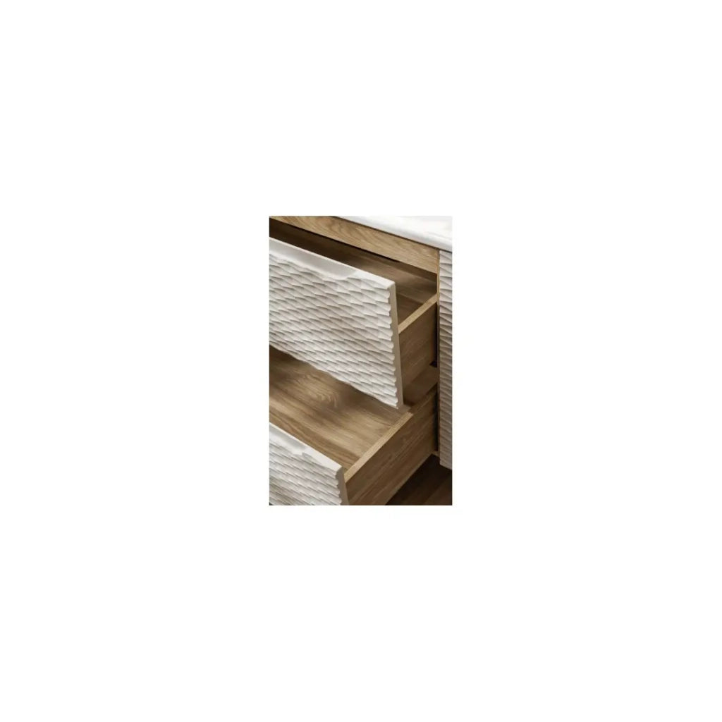 Set da bagno YOKA beige: mobile sottolavabo con cassetti 90 cm + piano lavabo