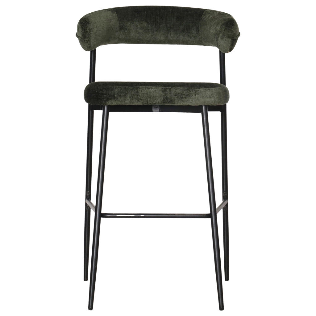 Set di 2 sgabelli da bar in tessuto verde THEA