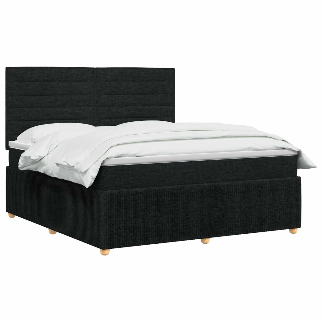 Letto box spring con materasso Nero 180 x 200 cm Tessuto 3454447