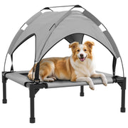Letto per Cani Elevato con Baldacchino ¨C Minimal ¨C Grigio 76x61x69,5 cm