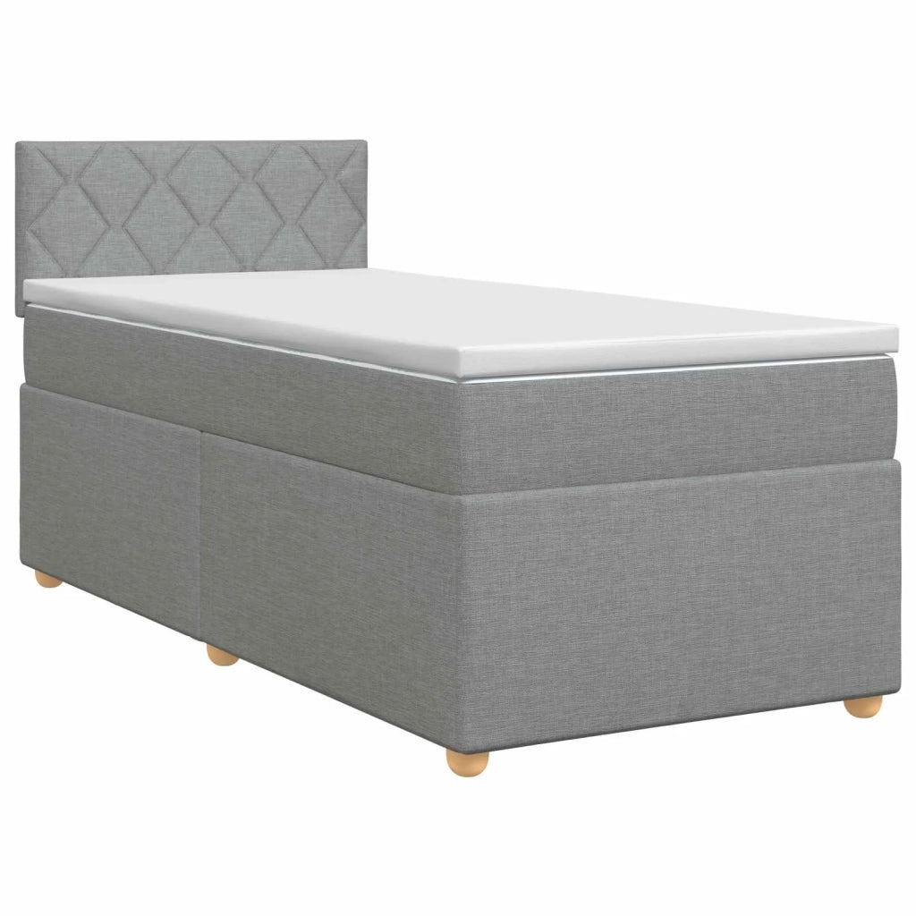 Letto box spring con materasso Grigio Chiaro 90 x 190 cm 3450853