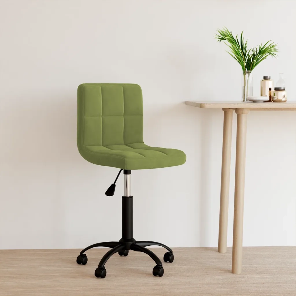 Sedia da Ufficio Girevole Verde Chiaro in Velluto 334358