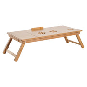 TAVOLINO DA LETTO PER PC PIEGHEVOLE E INCLINABILE CON CASSETTO, 72X35X22-30, COLORE LEGNO