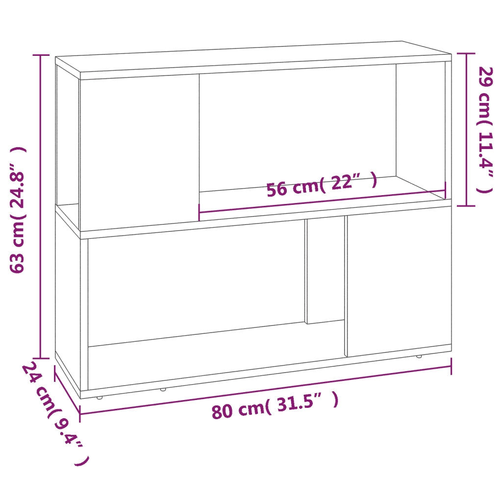Libreria/Divisorio Grigio Sonoma 80x24x63 cm 826645