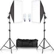Lampada da Studio | Softbox | 2 Pezzi | Box di Luce | Lampada Continua da Studio | Illuminazione | Luce | Attesa | Professionale | 50 x 70 cm | 220 V