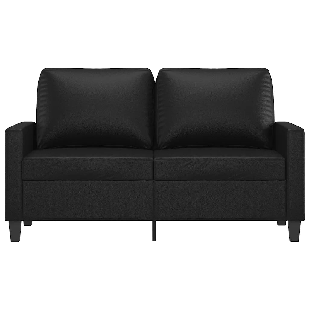Divano a 2 Posti-Sofa 2 Posti Nero 120 cm in Similpelle 184329