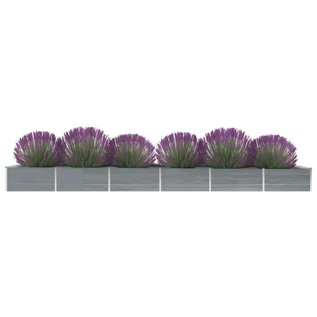 Letto Rialzato Giardino in Acciaio Zincato 600x80x45 cm Grigio 47072