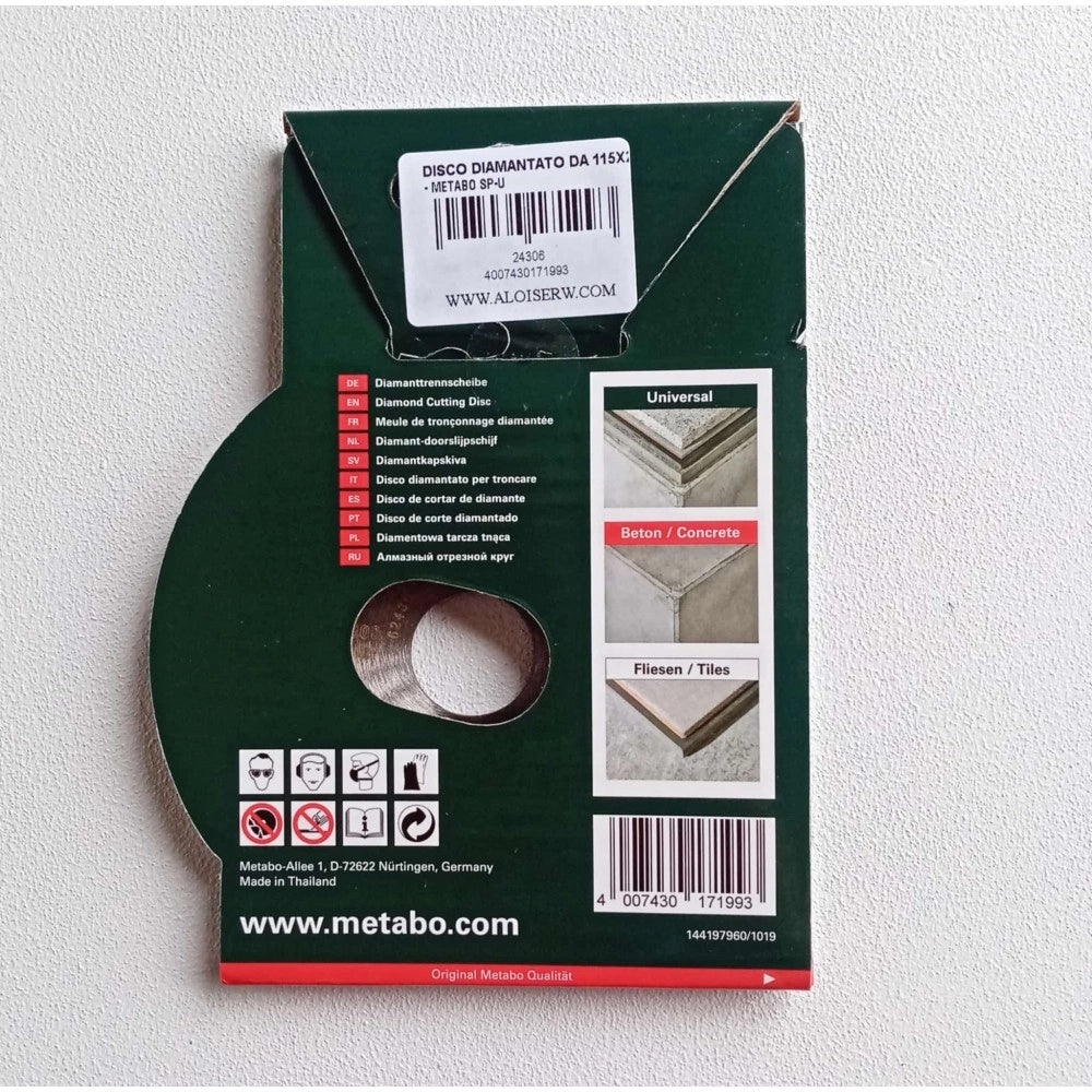 Metabo 115x22,23mm sp-u universal disco diamantato per edilizia