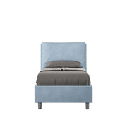 BS COM Letto singolo contenitore imbottito 80x190 microfibra azzurro