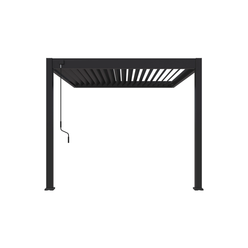 Pergola bioclimatica Ombréa addossata VS 3x3M Antracite + 1 tenda