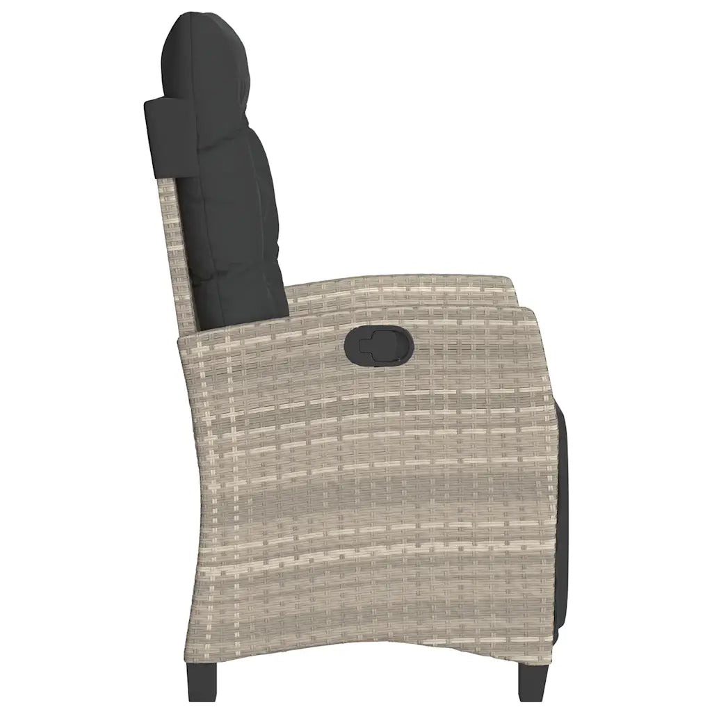 Set da Bistr¨° 3 pz | Set Salotto da Giardino con Cuscini Grigio Chiaro in Polyrattan