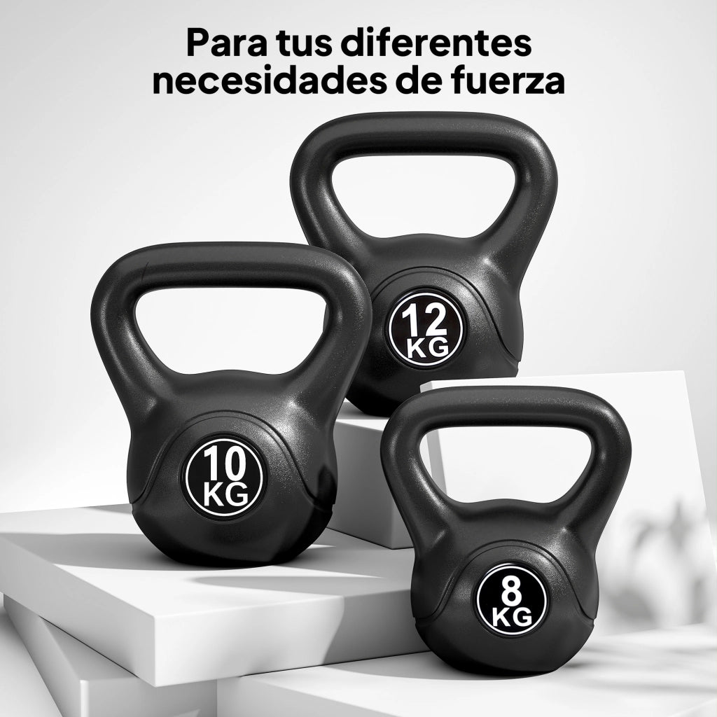 Kettlebell 10 kg ¨C Minimal ¨C 25x19x28 cm Nero