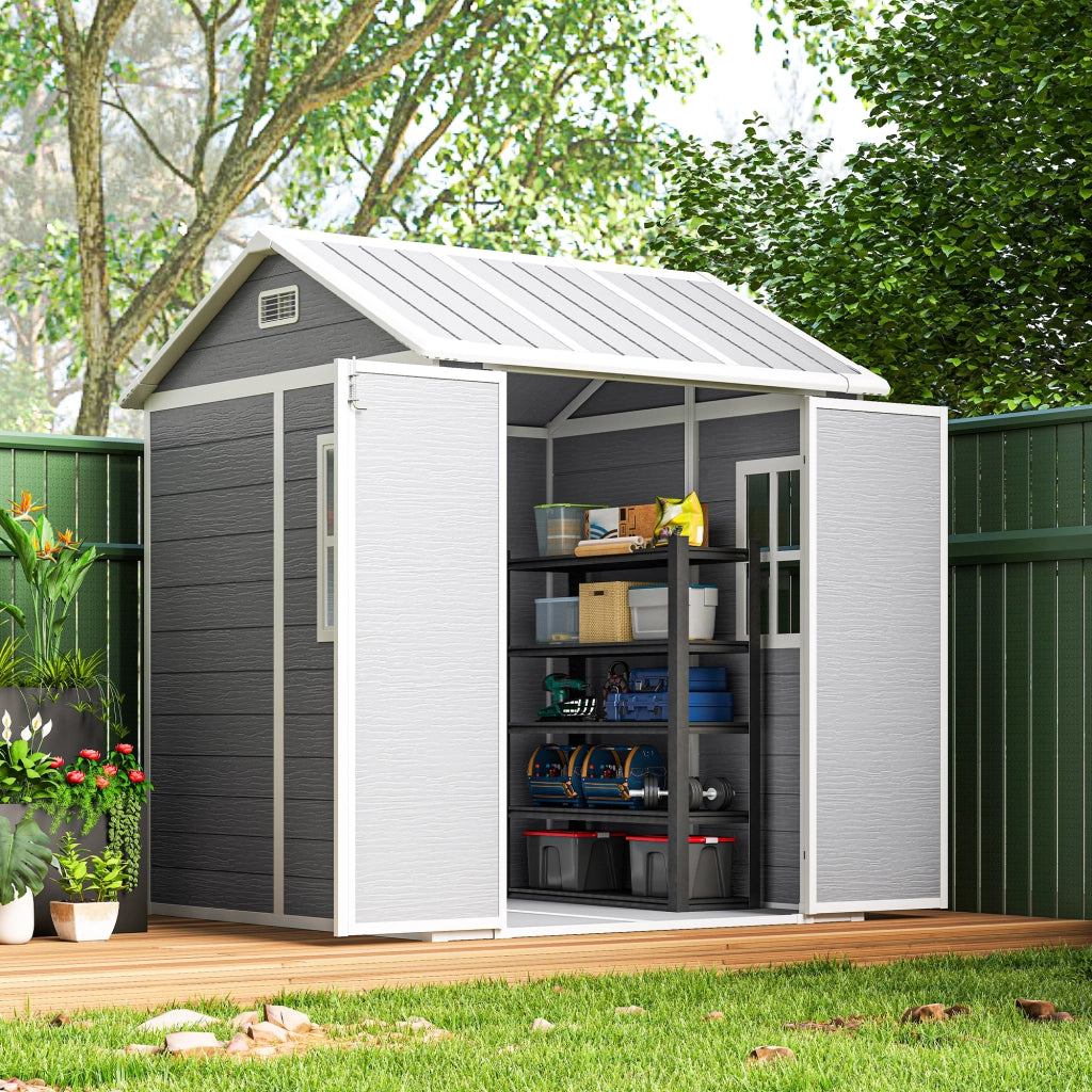 Casetta da Giardino ¨C Minimal ¨C Plastica Grigio 123x89x120