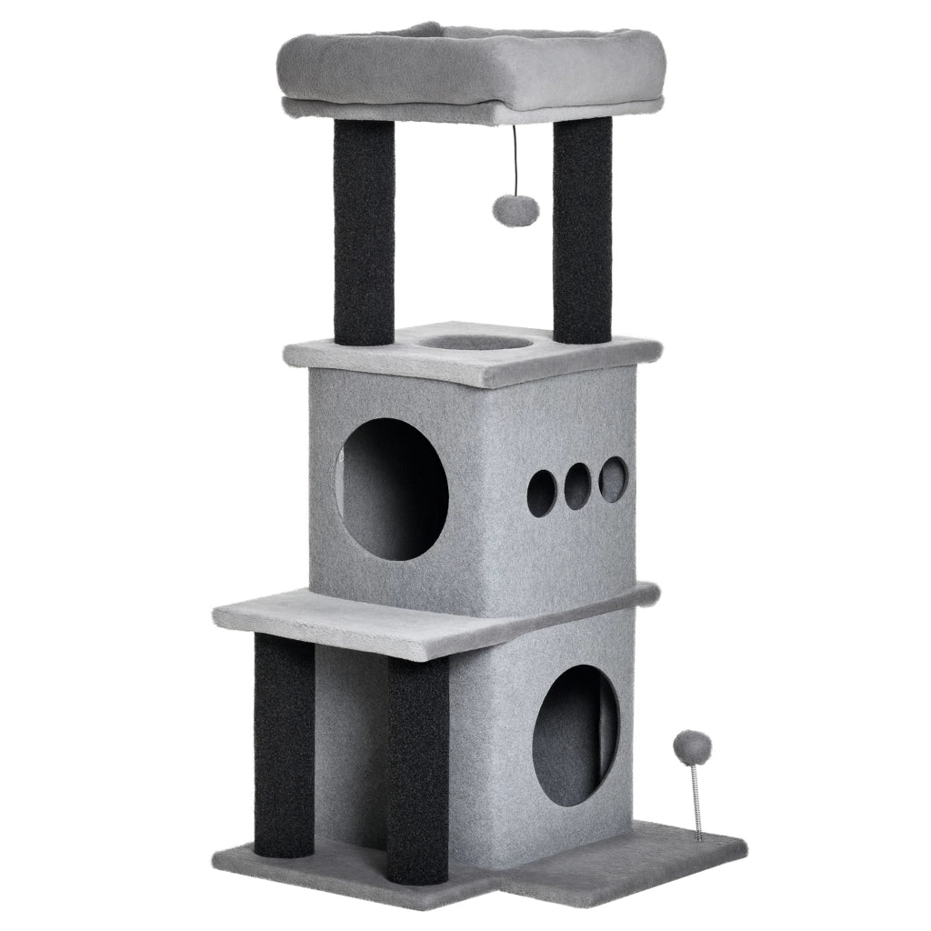 Albero per gatti con piattaforme e nicchie ¨C Minimal ¨C 48x48x100 cm grigio