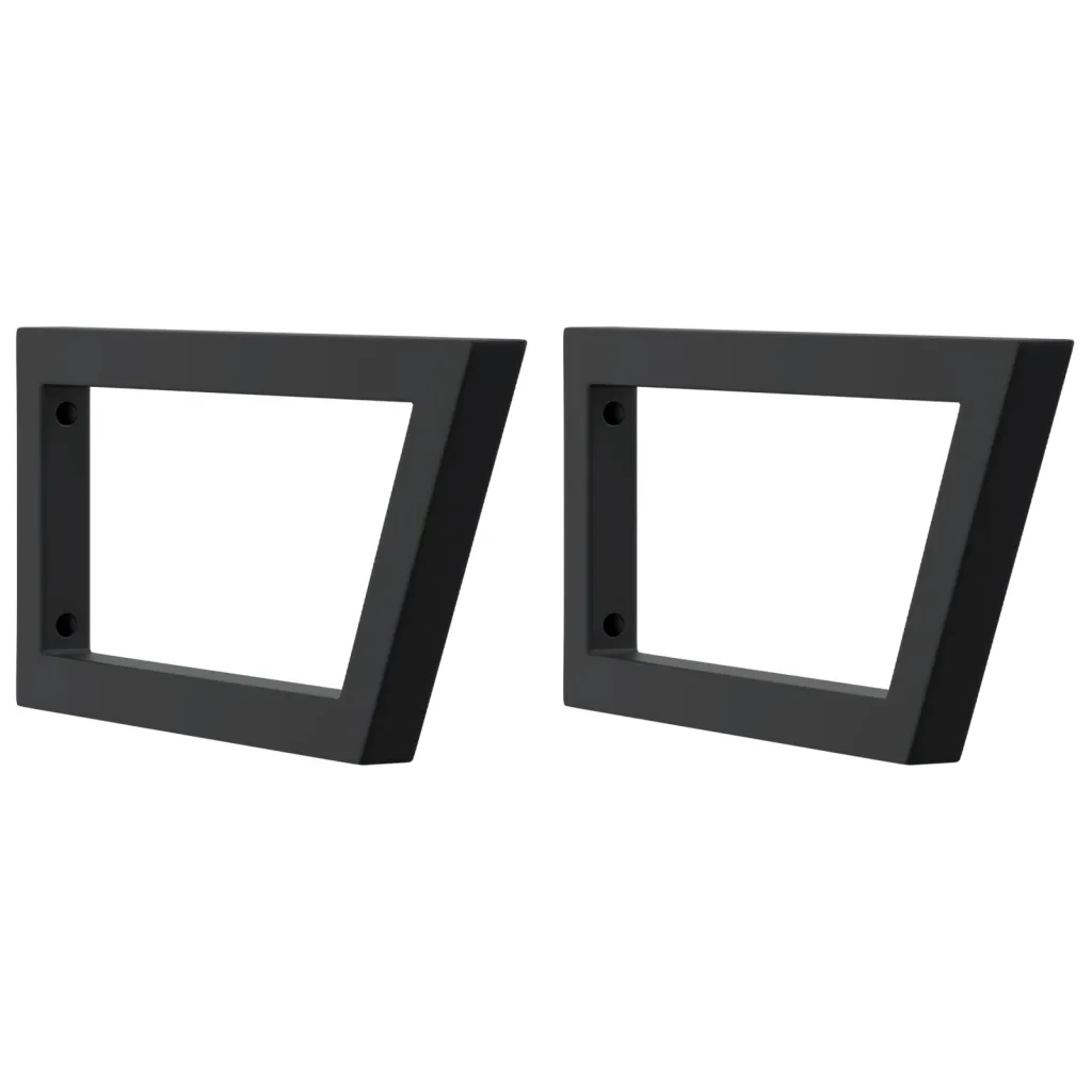 Reggimensole per Lavabo 2 pz Nere Trapezio in Acciaio CFW4490737